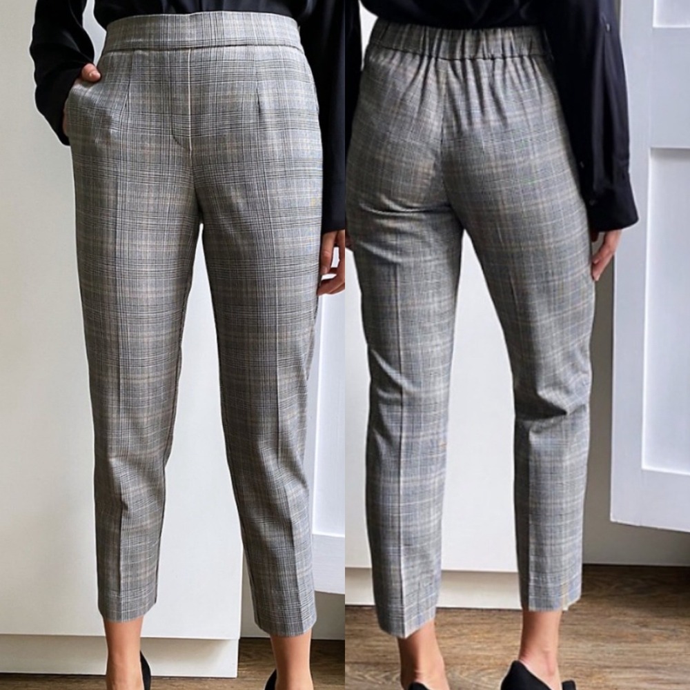 Aritzia Babaton Conan Pants Grey Plaid Check Womens Sz 00 Trousers Professional